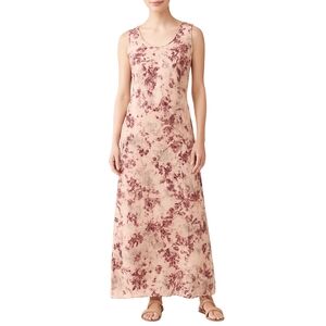 COLDWATER CREEK Y2K Silk Blend Floral Maxi Dress Womens Size 10 Pink Feminine